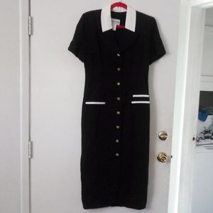 Black and White Button Dress